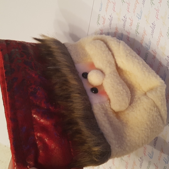 🎅🏼2/15$ NEW Santa Claus Christmas Bag Christmas Sock 6"x6" In. (Red/beige) - Picture 3 of 9